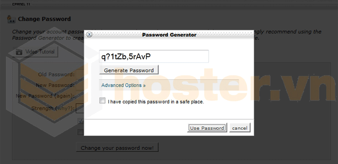 Tính năng Generate Password cPanel, hosting hải phòng, website hải phòng