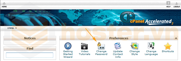 Vào trang thay đổi mật khẩu cPanel, hosting hải phòng, website hải phòng